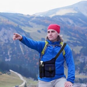 Stylish and functional navy blue crossbody bag for hiking